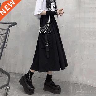 Gothic High Waist Cargo Skirts Woman Harajuku 2022 Loose A-l