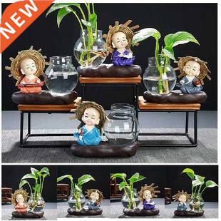 Glass Vase Lovely Monk Transparent Plant Terrarium Glass