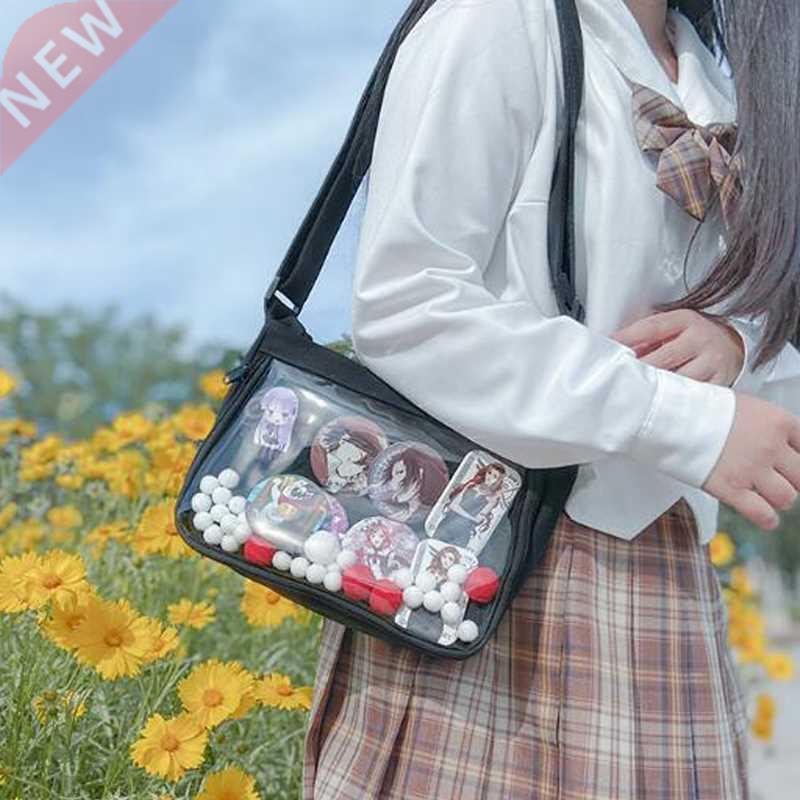 Women Small Ita Bag Crossbody Mini Clear Bag Removable Decor