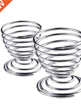 Metal Egg Cup Spiral Kitchen Breakfast Hard Boiled Spring Ho