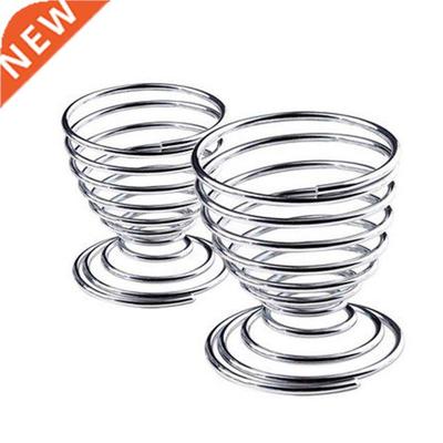 Metal Egg Cup Spiral Kitchen Breakfast Hard Boiled Spring Ho