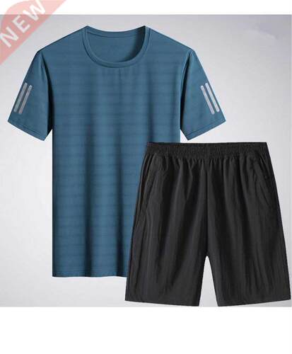2022 men summer new leisure sports running suit fitness summ