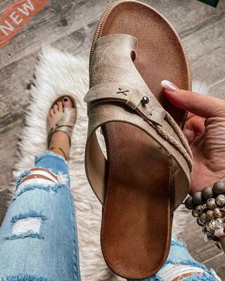 Summer Women Sandals Retro Flip-Flops Flat Shoes Casual Non-