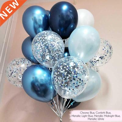 Blue Confetti Latex Balloon Set Happy Birthday Balloons Bou