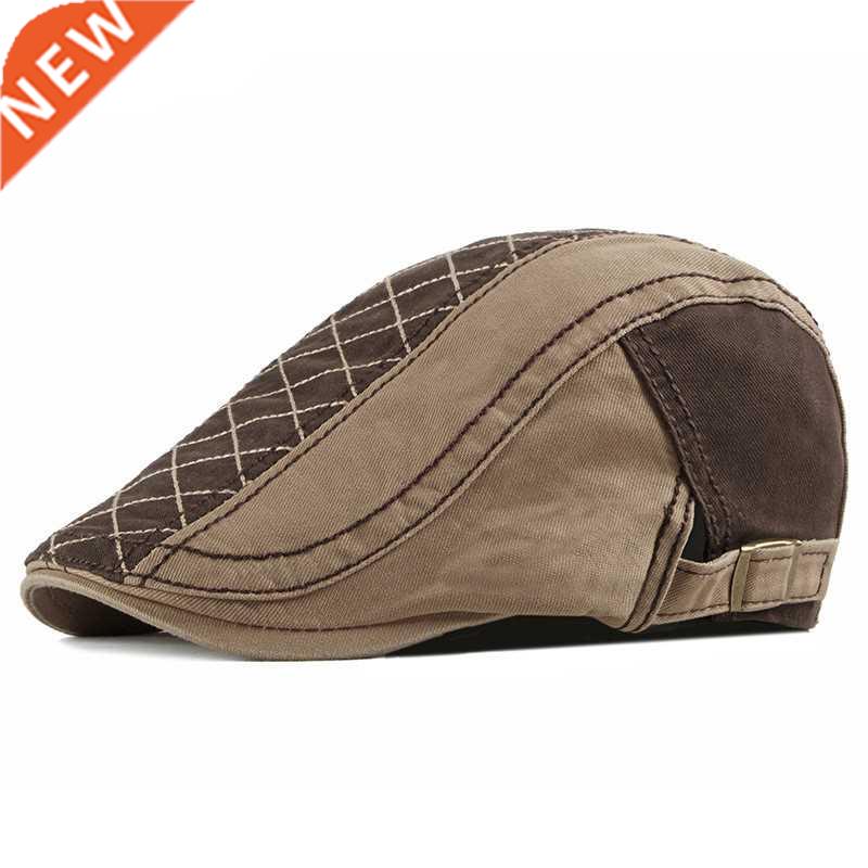 2022 Spring Summer Patchwork Newsboy Caps Men Cotton Flat Pe