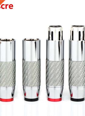 4Pcs Yter Carbon Fiber Silver Plated XLR Connector Plug 3Pin