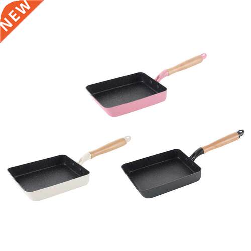 Aluinu Frying Pan Oelette Cookware with Wooden Handle