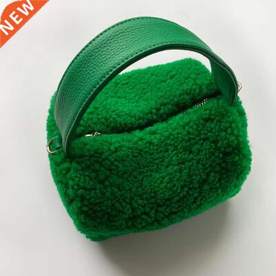 Women Furry Lambswool Handbags Fashion Design Soft Plush Coo