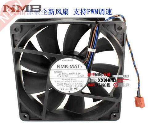 For NMB 4710KL-04W-B56 12cm 12025 120mm 0.72A 4-wire PWM in
