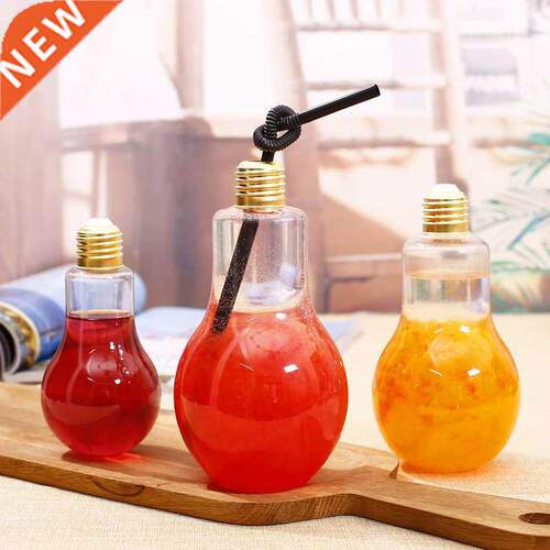 1pc Creative Bulb Water Bottle Brief Fashion Cute Milk