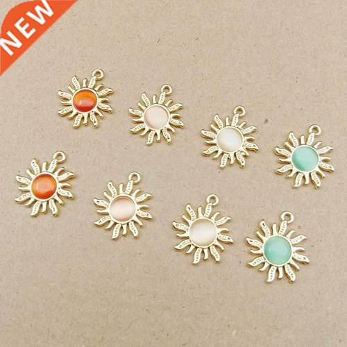 10pcs 18x21mm Rhinestone Sun Charms for Jewelry Making Earri