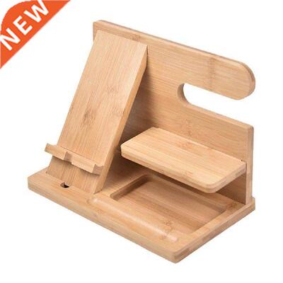 Wooden Phone Docking Station Wood Charging Hub Key Holder