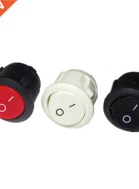 10Pcs Red Black White 20MM ON/OFF Round Rocker Toggle Switch