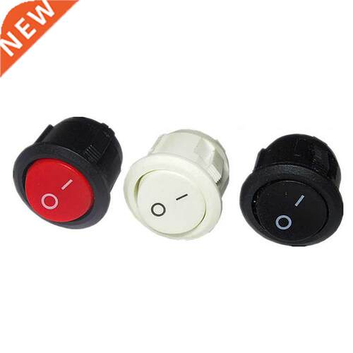 10Pcs Red Black White 20MM ON/OFF Round Rocker Toggle Switch
