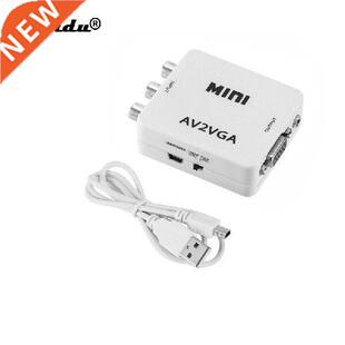 HD AV2VGA Video Converter Convertor Box Mini AV RCA CVBS to