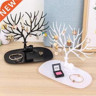 Black White Pink Rose Red Deer Earrings Necklace Ring Pendan