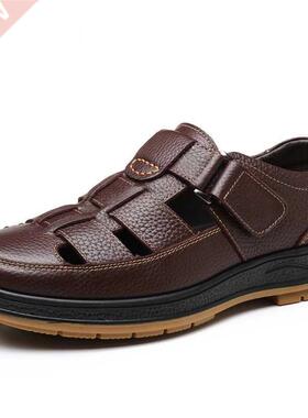 Classic Sandals Men Genuine Leather sandaliasHollow Out Cas