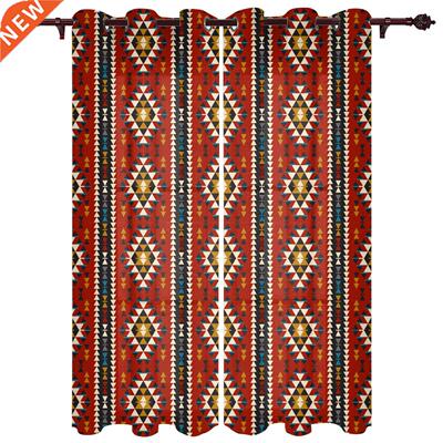 Diamond Lattice Ethnic Geometry Window Curtains for Bedroom