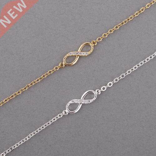 Kinitial Hot Infinity Number 8 Chain Bracelet CZ Infinity Br