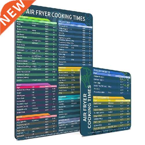 K1AD Air Fryer Cooking Time Chart Magnetic Cheat Sheet Set