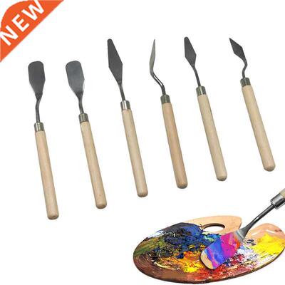 1 Pcs Student art supplies gouache paint scraper single wood