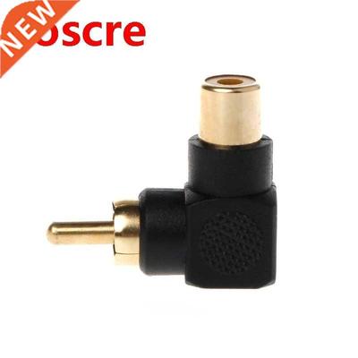 2 Pcs RCA Connector Plug Adapters Male to Female 90° Right