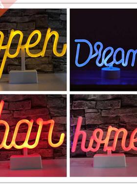 LED Bar Lights Neon Christmas Decor Table Lamp Word for Stor
