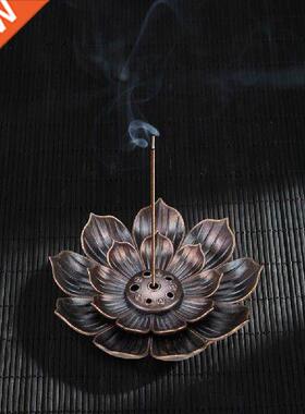 Bronze Lotus Incense Plate Stick Holder Stick Sandalwood