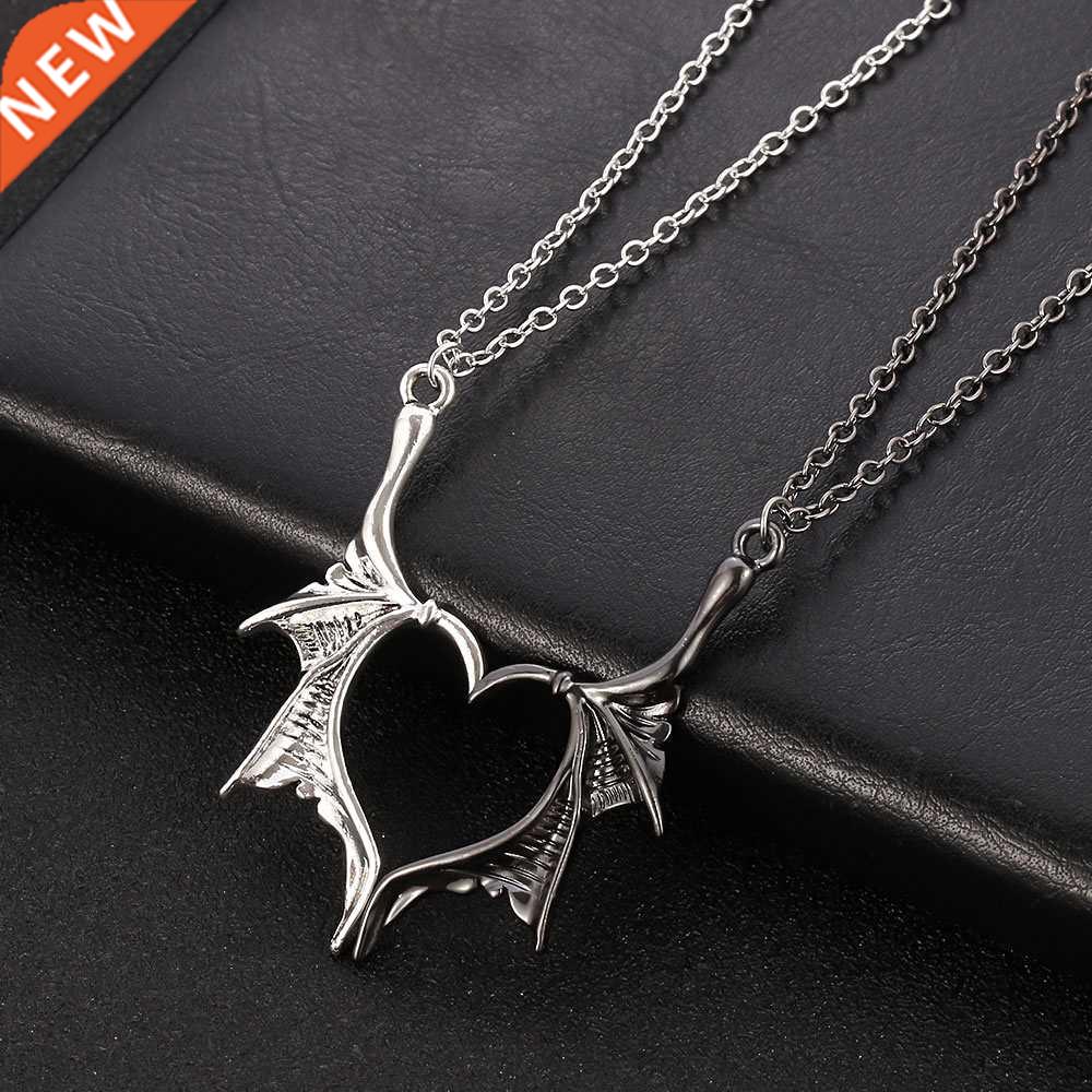 Wing Necklace for Women Men Matching Demon Dragon Wing Love