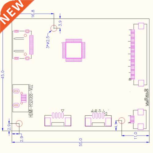1920×480 LCD Screen with HSD088IPW1 LCD Controller Wid