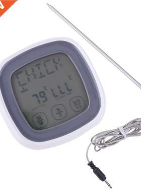 Meat Screen Oven Thermometer With Alarm Clock Food Probe BBQ