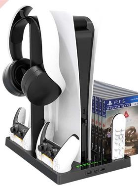 For PS5 Vertical Cooling Fan Stand with 15 Game Slot 3 Hub P