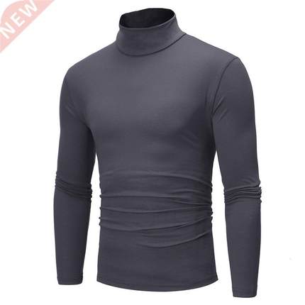 New Arrival Long Sleeve Turtleneck Men Pullover Soft Solid C