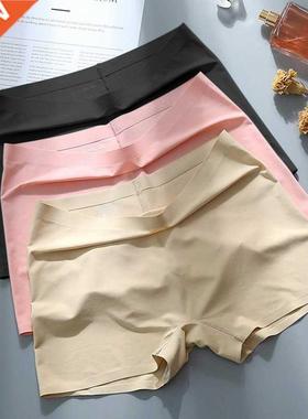 Women's Summer Safety Short Panties Ice Silk Underpant Seaml