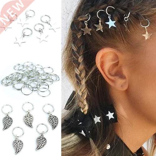 5-50 Pcs/set Opening Silver Hair Ring Hip-hop Hair Braid Cha