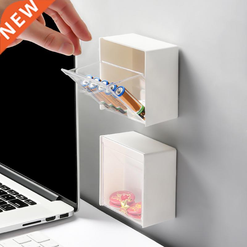 Wall Mounted Organizer Storage Box Transparent Adhesive