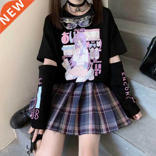 Japanese Anme T Shrt Long Sleeve Top Zpper Removal Tee JK