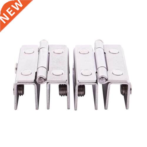 2x Shower Glass Door Adjustable Double Clamp Hinge Silver