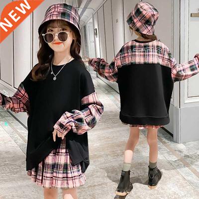 2022 Autumn New Girls Big Kids Dresses Teenager Fashion Suit
