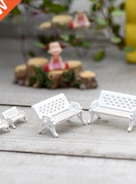 Pcs/Set Cute Mini White Bench Fairy Doll Chairs Terrarium