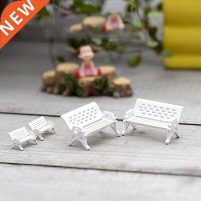 Pcs/Set Cute Mini White Bench Fairy Doll Chairs Terrarium