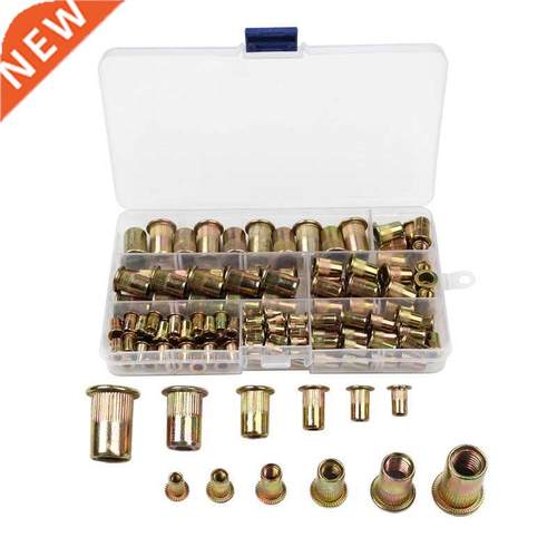 150PCS Assortment Carbon Steel Rivet Nuts Flat Head Rivet Nu