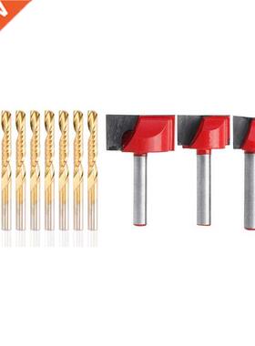 4 Pcs Bottom Cleaning Engraving Bit & 10 Pcs CNC Router