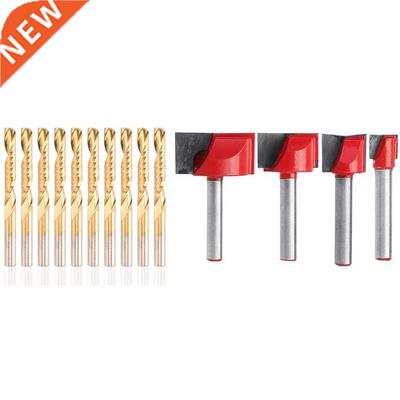 4 Pcs Bottom Cleaning Engraving Bit & 10 Pcs CNC Router