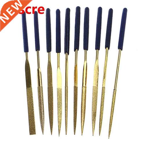 U50A New 10Pcs Titanium Diamond Coating Needle Flat File Set