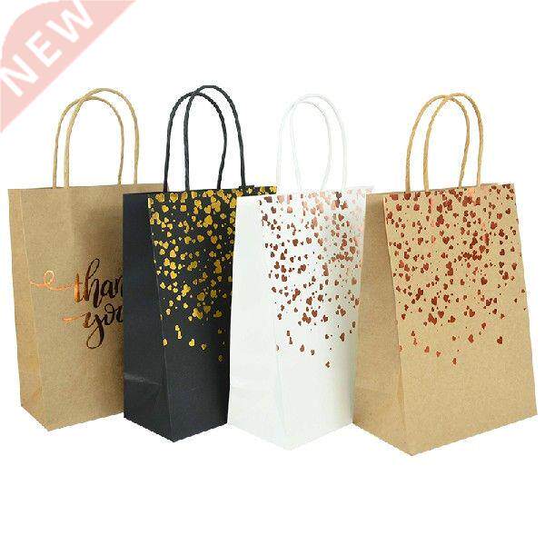 6pcs Kraft Paper Bag with Handle Cookie Candy Gift