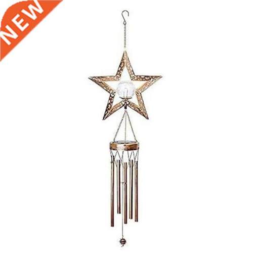 Solar Wind Chimes For Outside,Star Crackle Glass Ball Wind C