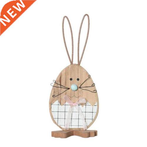 Easter Bunny Ornament Wooden Rabbit Table Decorations Lovely