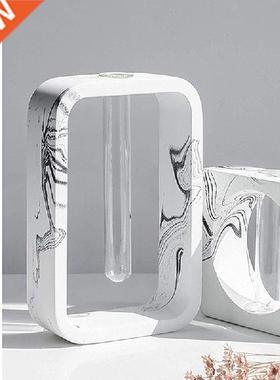 Flower Bud Tube Vase Handmade Ink Effect Design And Smooth