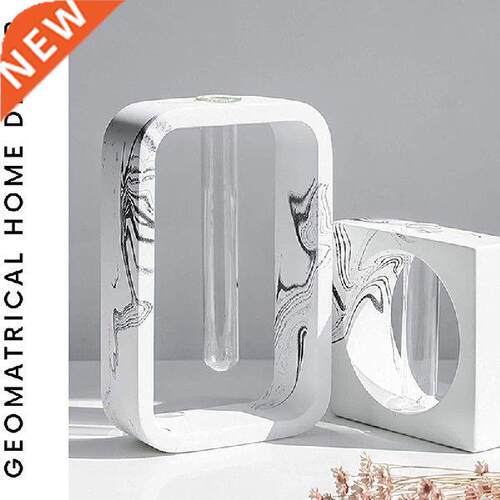 Flower Bud Tube Vase Handmade Ink Effect Design And Smooth